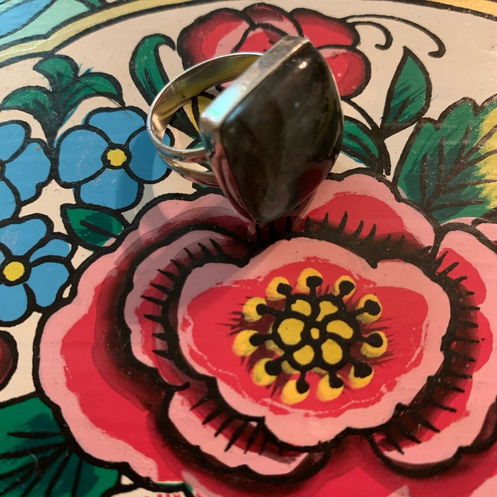 Sterling Silver Square Labradorite Ring - image 4